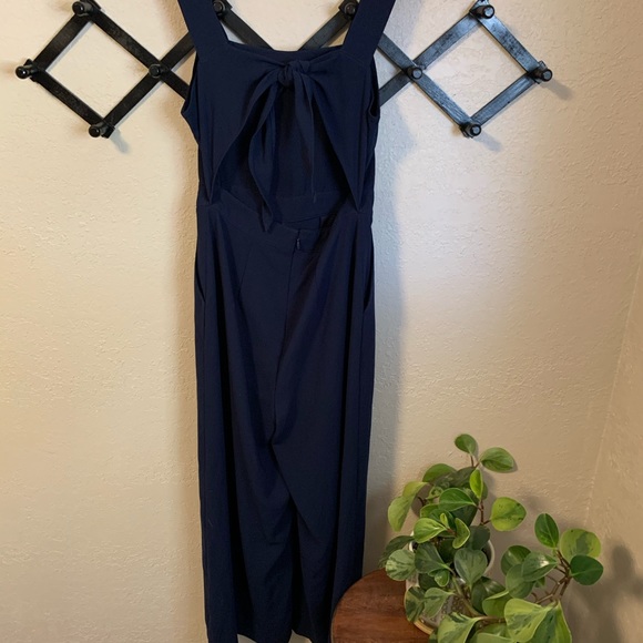 Madewell Apron Bow-Back Navy Jumpsuit - Picture 3 of 8